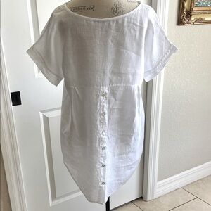 Terzo Millennio 100% linen oversized short sleeve Italian made top medium